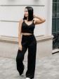 Штани жіночі - вільного крою - машинна в'язка - чорний mini 