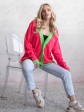 Кардиган з гудзиками - oversize - "Беатріс" - Малиново-зелений mini 2