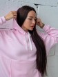 Жіночий худи на флісі з капюшоном Oversize - "Оллі" - рожевий mini 2