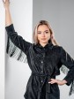 Жіноча сорочка - Вельвет з бахромою - "Стелла" - Чорна mini 7