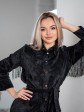 Жіноча сорочка - Вельвет з бахромою - "Стелла" - Чорна mini 9