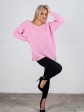 Светр з відкритою спиною oversize - машинне в'язання - "Кайлі" - Рожевий mini 