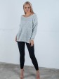 Светр з відкритою спиною oversize - машинне в'язання - "Кайлі" - Сірий mini 