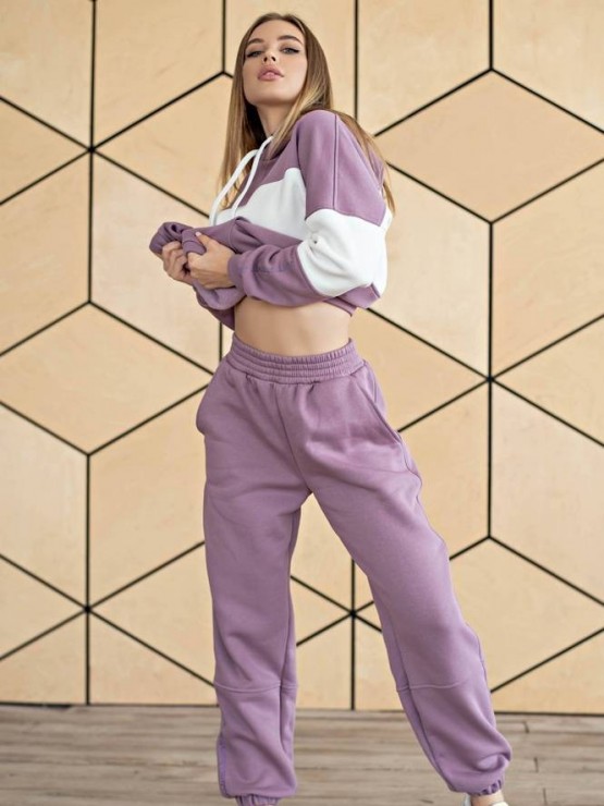 Костюм жіночий - Триніка на флісі -oversize - "Моніка" - Кава 8