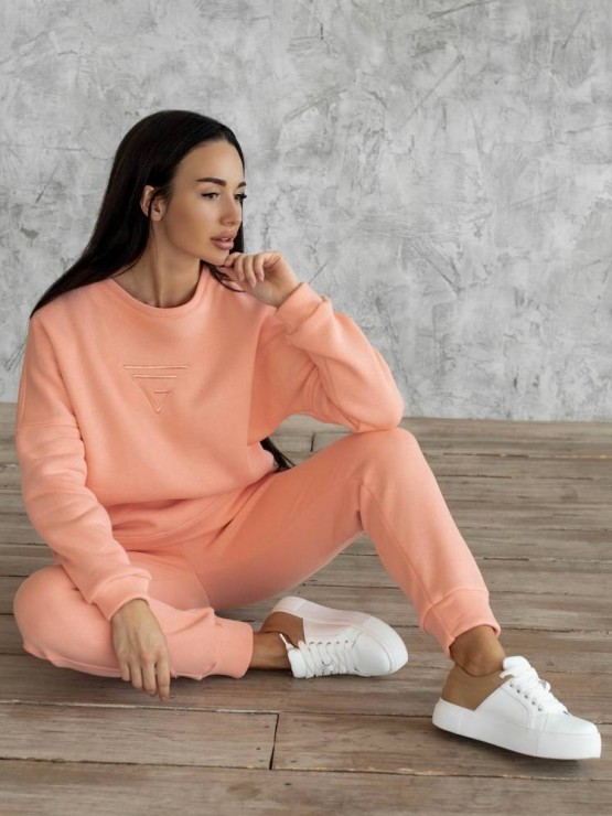 Костюм жіночий - Триніка на флісі -oversize - "Моніка" - Кава 4