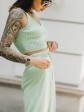 Штани жіночі - вільного крою - машинна в'язка - оливковий mini 4