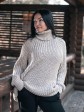 Женский свитер с высоким горлом  - Шерсть- Акрил - «Джолли» -Песок mini 