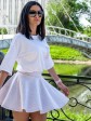 Женский костюм футболка и юбка-солнце - «Джина» - Бежевый меланж mini 3