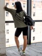 Женский комплект - футболка  с велосипендками - Хаки mini 4