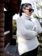 Жіночий светр крупної в’зки кольору - Вовна - Акрил - «Джоллі» - Молоко mini 3