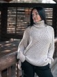 Женский свитер с высоким горлом  - Шерсть- Акрил - «Джолли» -Песок mini 2
