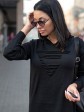 Теплое длинное платье с капюшоном - Машинная вязка - "Агата" - Черное mini 3