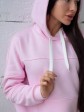 Женский худи на флисе с капюшоном Oversize - "Олли" - розовый. mini 3
