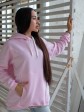 Женский худи на флисе с капюшоном Oversize - "Олли" - розовый. mini 6