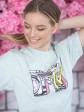 Женская футболка - оверсайз - оливковая с принтом MTV mini 2