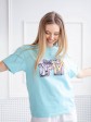 Жіноча футболка - оверсайз - м’ятна з принтом MTV mini 3