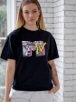 Жіноча футболка - оверсайз - чорна з принтом MTV mini 1