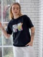 Жіноча футболка - оверсайз - чорна з принтом MTV mini 2