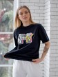 Жіноча футболка - оверсайз - чорна з принтом MTV mini 3