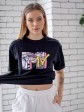 Жіноча футболка - оверсайз - чорна з принтом MTV mini 5
