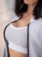 Женский спортивный костюм-тройка с коротким топом, брюками и бомбером - "Бьянка" - серый мелаеж mini 7