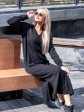 Теплое длинное платье - Машинная  вязка -  "Одри" - Черное mini 4