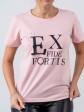 Женская футболка свободного кроя - Хлопок - "Элис" - Пудра mini 
