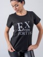 Женская футболка свободного кроя - Хлопок - "Элис" - Черная mini 1