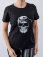 Женская футболка - принт Череп - Хлопок - Черная mini 1