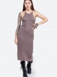 Женское платье с открытой спиной - машинная вязка - "Ирис" - Шоколад mini 