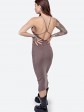 Жіноча сукня з відкритою спиною - машинна в'язка - "Ірис" - Шоколад mini 1