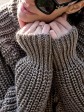 Женский свитер крупной вязки - Шерсть - Акрил - «Джолли» - Кофе mini 4