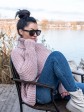 Жіночий светр крупної в’зки Вовна - Акрил - «Джоллі» -  Пудра mini 4