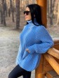 Жіночий светр з високим горлом - Вовна-Акрил - «Джоллі» - голубой mini 1