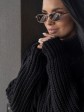 Жіночий светр крупної в’зки Вовна - Акрил - «Джоллі»чорний mini 4