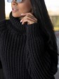 Жіночий светр крупної в’зки Вовна - Акрил - «Джоллі»чорний mini 6