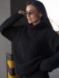 Жіночий светр крупної в’зки Вовна - Акрил - «Джоллі»чорний mini 