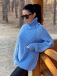 Жіночий светр з високим горлом - Вовна-Акрил - «Джоллі» - голубой mini 