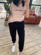 Женская футболка - свободный крой - Хлопок - "Файт" - Пудра mini 2