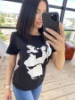 Женская футболка  - Хлопок - "Фредди" 
 - черная mini 1