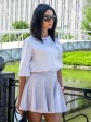 Женский костюм футболка и юбка-солнце - «Джина» - Бежевый меланж mini 2
