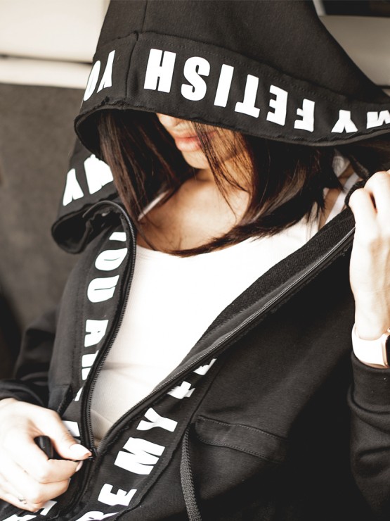 Женская кофта с капюшоном - Трехнитка - «Меган» - Черный 1