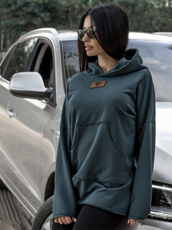 Жіночий худи з капюшоном - Изумруд 2