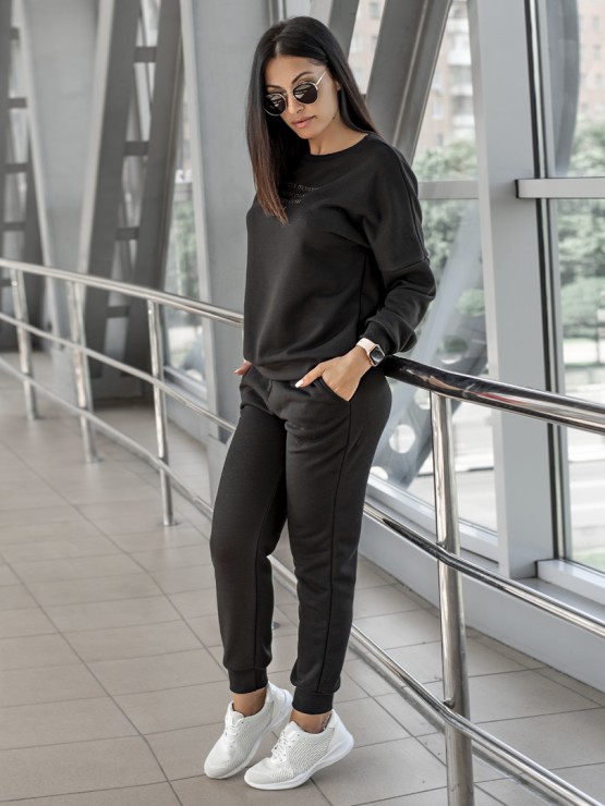 Костюм вільного крою - Тринитка - «Дженіфер» - чорний 4