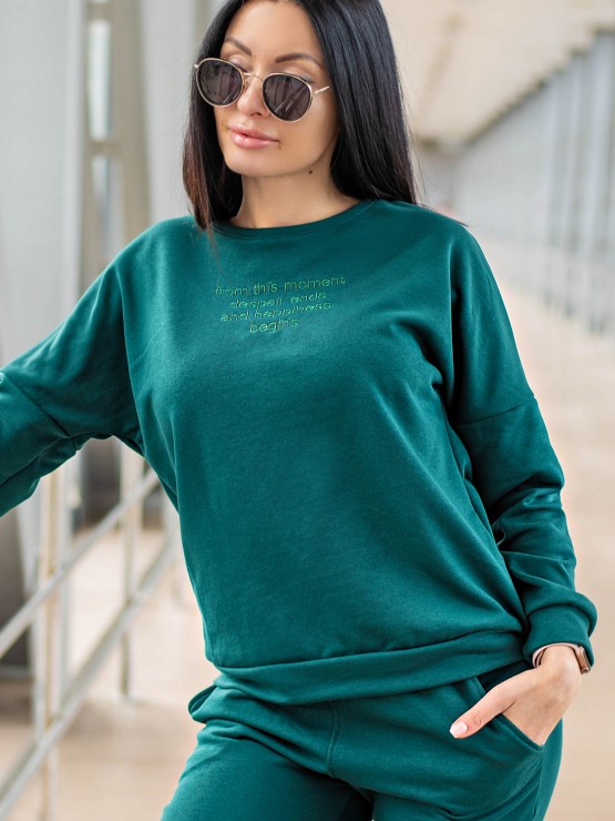 Жіночий костюм вільного крою - Тринітка - «Дженіфер» - Смарагд 5