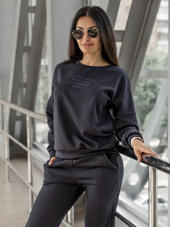 Костюм свободного кроя- Трехнитка - «Дженифер» - синий 1