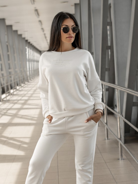 Костюм вільного крою - Тринитка - «Дженіфер» - молоко 3