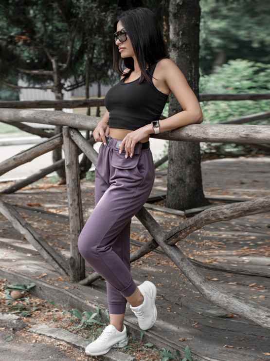 Жіночі штани з кишенею - Тринитка - Слива 1