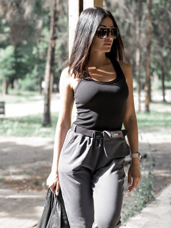 Женские штаны с карманом - Трехнитка - Графит 2