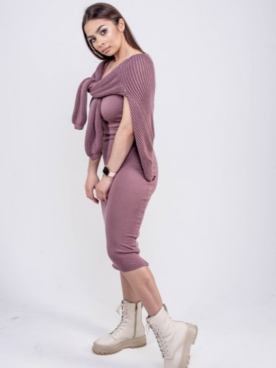 В'язана жіноча сукня - машинна в'язка - "Келлі" - Слива 4